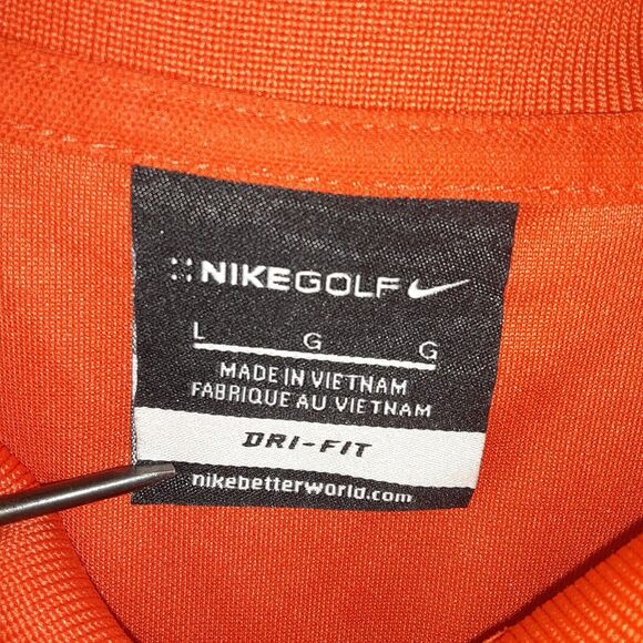 NIKE Golf Dri Fit Fergs Live Golf Polo Shirt Mens L Orange - Picture 2 of 8